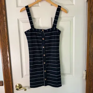 Olivaceous Striped Button Down Dress Sleeveless Mini Casual Summer Sun Dress Size M‎ thumbnail 8