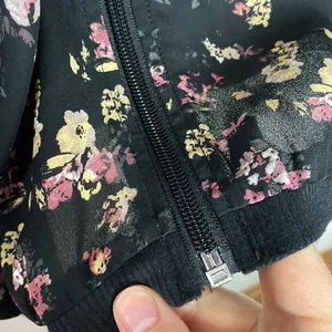 Maurices black chiffon floral print bomber jacket size M thumbnail 9