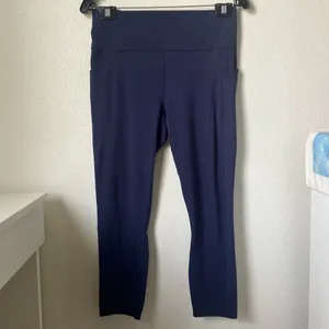 Navy Blue High-Waist Leggings  thumbnail 4
