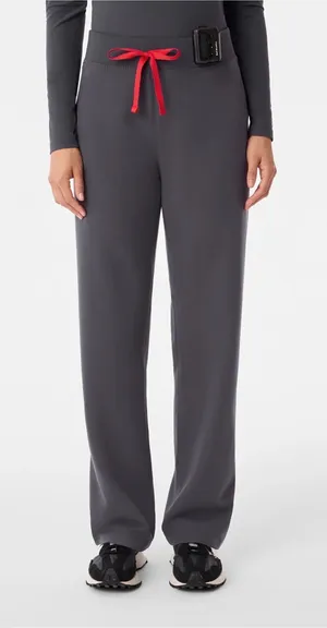 Figs Livingston High-Rise Straight-Leg Scrub Pant Charcoal Gray thumbnail 1