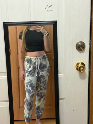 Garage black and yellow tie dye sweatpants thumbnail 3
