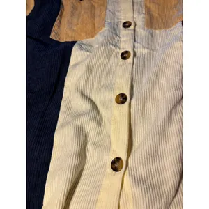 Davi & Dani Colorblock Corduroy Shirt Jacket Oversized Patchwork Shacket Small thumbnail 2