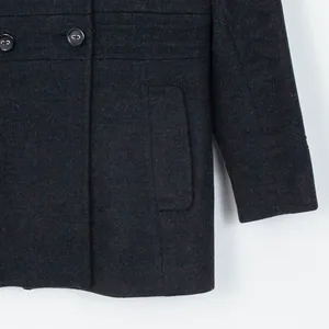 Calvin Klein Womens Wool Blend Pea Coat Jacket Size‎ 8 Gray Classic Quiet Luxury thumbnail 3