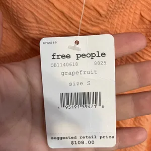 NWT Free People Violet Mini Dress Grapefruit Puff Sleeve Bow Back Cottagecore S thumbnail 3