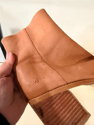 TOMS Tan Leather Block Heel Ankle Boot thumbnail 8