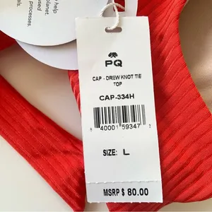 Pilyq PQ Swim Drew Knot Bikini Top Swimwear Size Large NEW Retail $80 TOP ONLY thumbnail 14