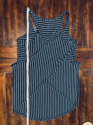 Lululemon Vita Racer Tank - West2east Stripe Inkwell Heathered Medium Grey - 4 thumbnail 16