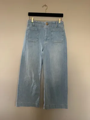 Maeve Light Blue Wide-Leg Cropped Jeans thumbnail 2
