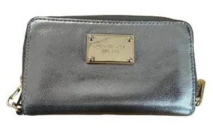 Michael Kors Women's Wallet‎ Gray Zip Around City Designer Preppy Classic Modern thumbnail 1