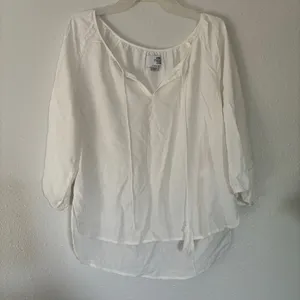 VERO MODA Coastal grandma lightweight dainty blouse white with v-neck size Women’s M thumbnail 2