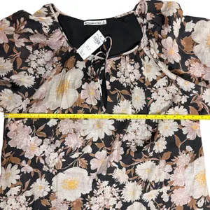 Abercrombie & Fitch Floral Floaty Trapeze Mini Dress Black Boho Tiered‎ XL NWT thumbnail 12