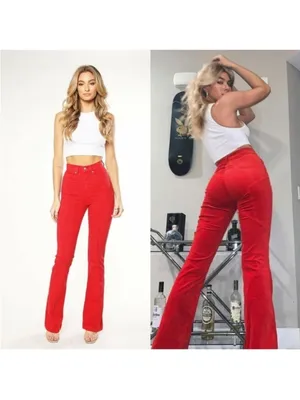 REVICE Red Velvet Flared High-Rise Pants thumbnail 6