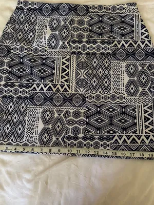 Like New pencil skirt in navy and white geometric print | size L thumbnail 5