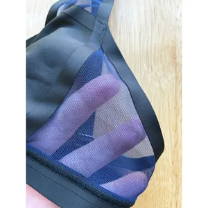 Victoria's Secret Bralette Satin Mesh Black Blue XL NWOT thumbnail 3