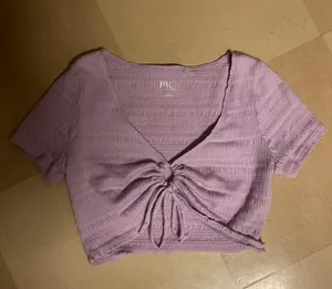Purple Tie Front Keyhole Top thumbnail 4
