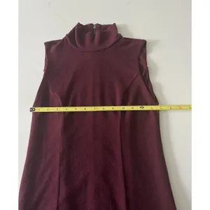Alice + Olivia Maroon Drop Hem Sleeveless Knit Dress Size 4 thumbnail 7