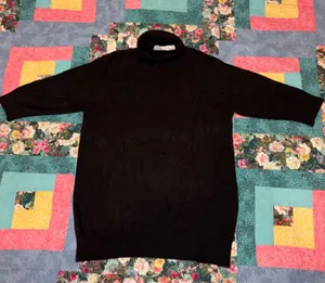 ZARA Girls Large Black Turtleneck Sweater Size L thumbnail 1