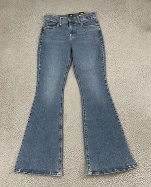 Lee Elevated Retro‎ Flare Jeans Women 8 Medium Wash Mid Rise Denim New thumbnail 1