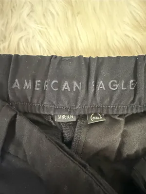 American Eagle Wide Leg Trousers Size 6 Black High Rise Stretch Dress Pants thumbnail 4