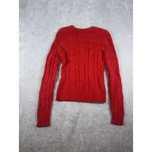 Lilly Pulitzer Sweater Womens Medium Cable Knit‎ Cashmere Pullover Outerwear Red thumbnail 6