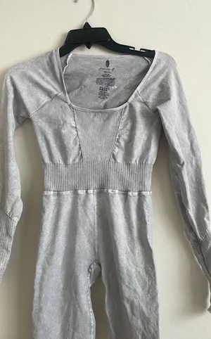 Free People Movement New Good Karma Onesie Ice Grey size XS/S thumbnail 5