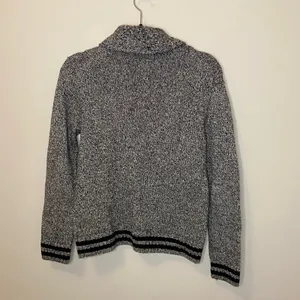 Polo Ralph Lauren Grey White Cable Knit Shawl Collar Sweater Sz Small thumbnail 5
