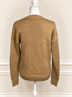 Lauren Ralph Lauren Gold Metallic V-Neck Sweater Women’s S Holiday thumbnail 5