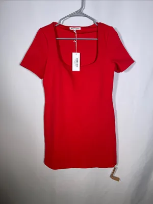 Reformation Womens Carol Knit Red Mini Dress Xs New With Tags thumbnail 2