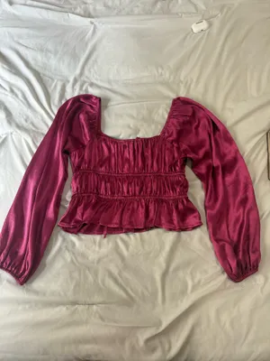 Lush Long Sleeve Blouse Magenta thumbnail 3