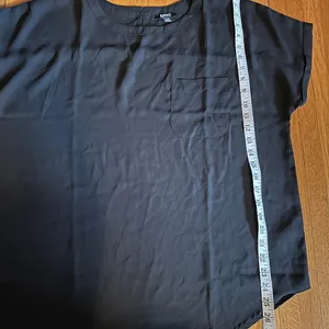 Buffalo David Britton Black Boxy Short-Sleeve Top with Pocket, Size XL thumbnail 3
