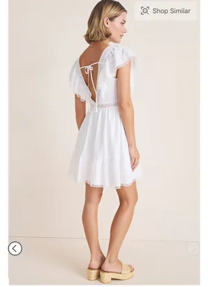 Francesca's white boho mini dress thumbnail 2