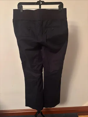 duo Maternity Black Boot-Cut Maternity Pants with Fold-Over Waistband thumbnail 3