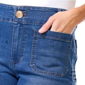 NEW‎ Rafaella Denim Wide Leg Jeans Plus Size 14 Patch Pockets Casual Boho Preppy thumbnail 3