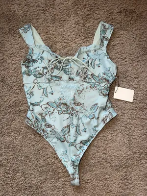 JoyFolie Blue Floral Bodysuit thumbnail 3