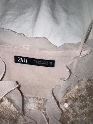 ZARA Sequin Ruffle Sheer Top thumbnail 4