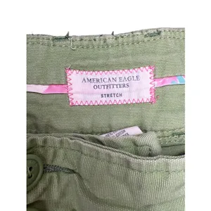 American Eagle Womens 12 Kiwi Green Stretch‎ Capri Pants Cropped Y2K thumbnail 5