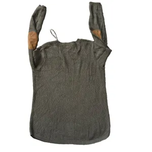 Leti & Me Josey Sweater Basketweave Pullover Olive Green Elbow Patches M thumbnail 6