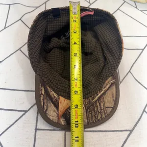 Huntworth Camo Hunting Hat S/M Brown Pink Real Tree Ponytail Grid Fleece Cap thumbnail 8