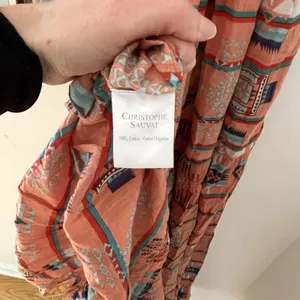 Christophe Sauvat Boho Southwestern Geometric Tassel Rust Maxi Dress Size S‎ thumbnail 6