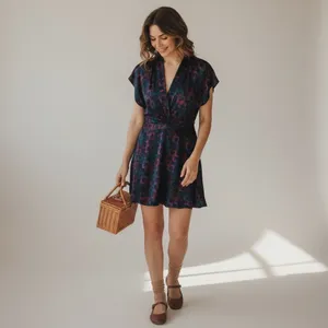 Anthropologie Trovato 100% silk Jewel Tone mini Party dress Spring Summer flirty thumbnail 6