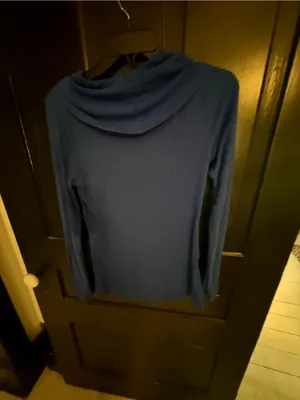 GAP Octavia Waffle Cowl Neck Top - Blue thumbnail 5