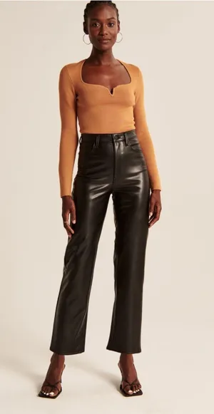 Abercrombie Vegan Leather Ankle Pants thumbnail 1