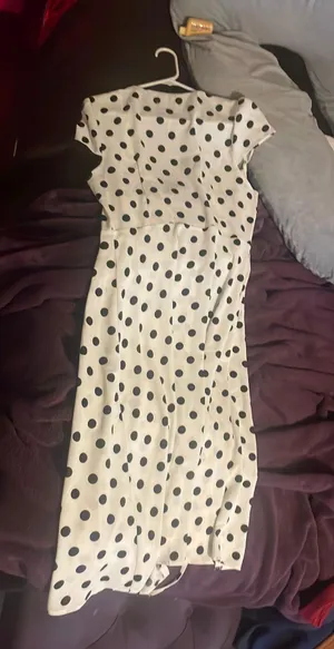 Polka Dot Wrap Midi Dress(XL) thumbnail 3