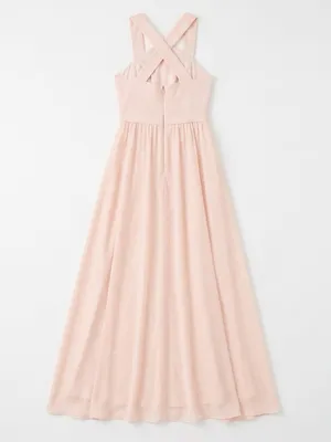 LULUS Women Air of Romance Peach Sleeveless Chiffon Maxi Dress Size XS thumbnail 13