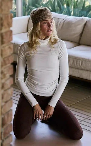 Free People NWT  White Live In This Layer Turtle neck top thumbnail 1