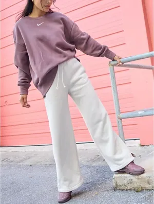 Nike Sportswear Phoenix Fleece High-Waisted Wide-Leg Pants NWT Tan Medium thumbnail 7