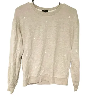 Rails Womens Size Small Ramona Embroidered‎ Star Sweater Heather Brown thumbnail 1
