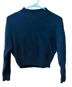 Abercrombie & Fitch Black Cropped Turtleneck Sweater thumbnail 1