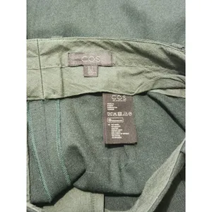 COS Womens Wool Wide Leg Crop Trouser Pants Pleated Size 2 Green Academia Career thumbnail 5