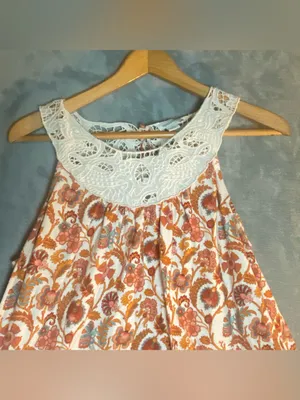 Sundance Cream Lace‎ Top Floral Summer Hippie Boho size Large thumbnail 9